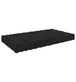 Coussin de plancher de palette Noir 73x40x7 cm Coton