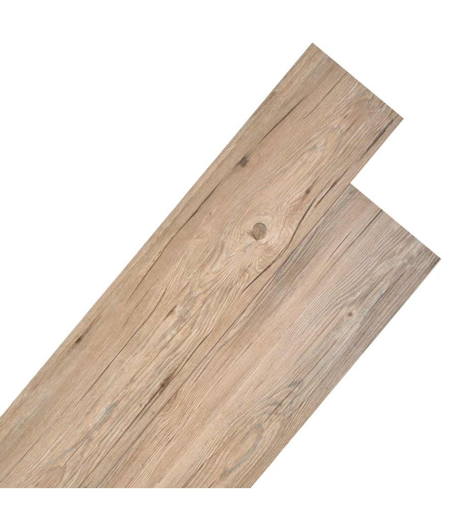 Planches de plancher PVC Non auto-adhésif 5,26 m² Chêne marron