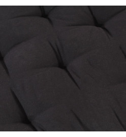 Coussin de plancher de palette Coton 120x40x7 cm Noir