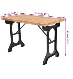 Table de salle à manger Sapin massif Dessus de table en bois