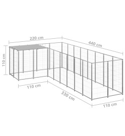 Chenil Argenté 6,05 m² Acier