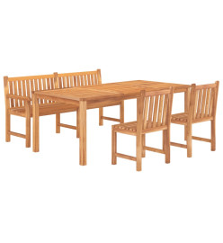 Ensemble à dîner de jardin 4 pcs Bois de teck massif