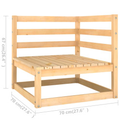 Salon de jardin 7 pcs avec coussins Bois de pin massif