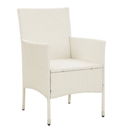 Chaises de jardin avec coussins 4 pcs Résine tressée Blanc