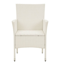 Chaises de jardin avec coussins 4 pcs Résine tressée Blanc