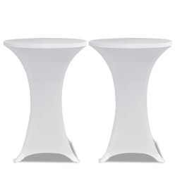 Housses élastiques de table Ø 70 cm Blanc 4 pcs