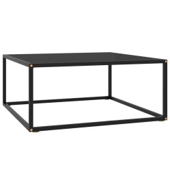 Table basse Noir avec verre noir 80x80x35 cm