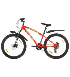 Vélo de montagne 21 vitesses Roues de 26 pouces 36 cm Rouge