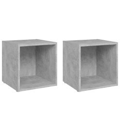 Meubles TV 2 pcs Gris béton 37x35x37 cm Aggloméré