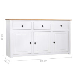 Buffet Blanc 135x40x80 cm Pin solide Gamme Panama