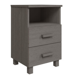 Tables de chevet HAMAR 2 pcs Gris clair 40x35x62 cm Bois massif