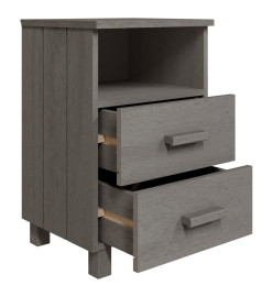 Tables de chevet HAMAR 2 pcs Gris clair 40x35x62 cm Bois massif