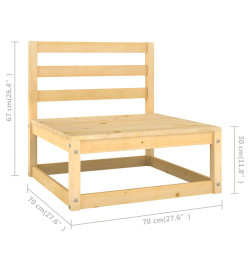 Salon de jardin 8 pcs avec coussins Bois de pin massif