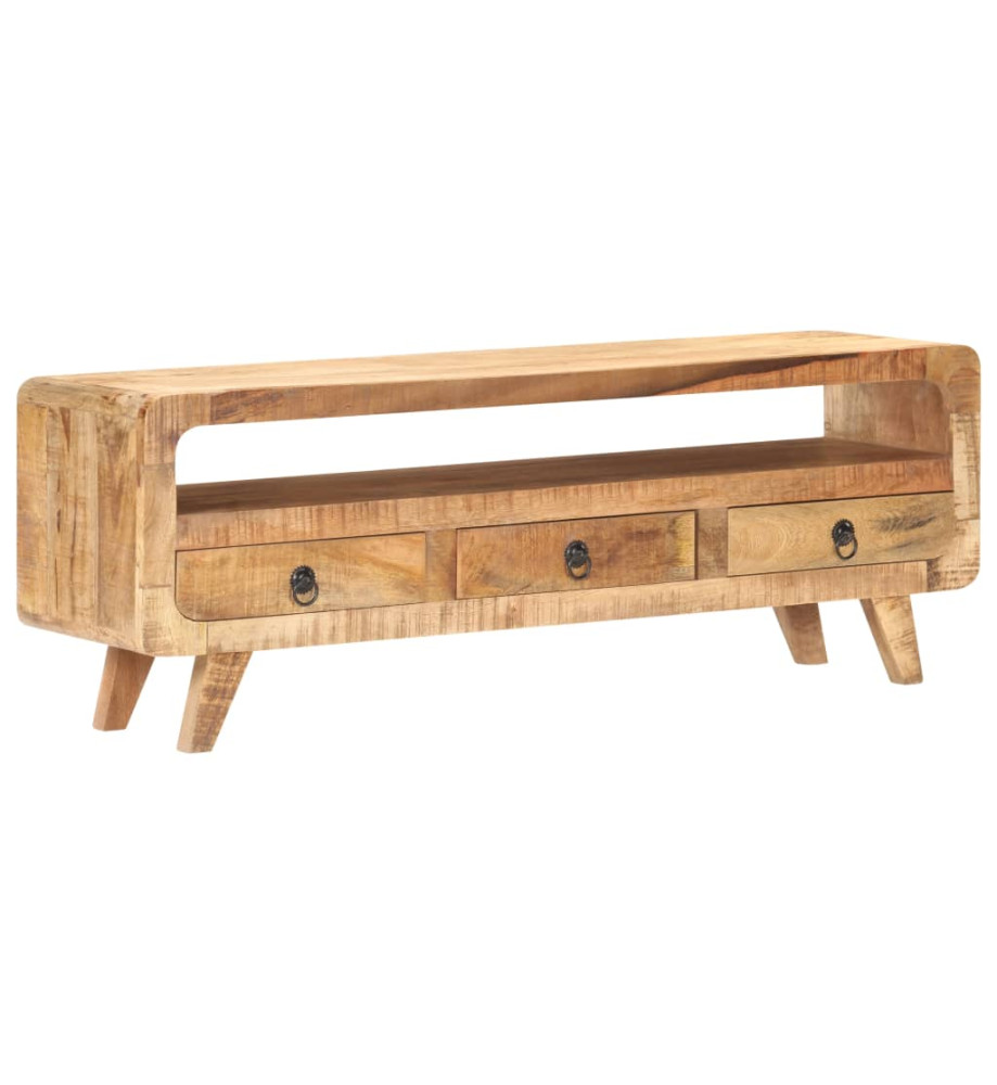 Meuble TV 117x30x41 cm Bois de manguier massif brut