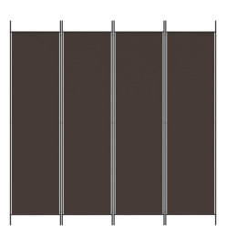 Cloison de séparation 4 panneaux Marron 200x200 cm Tissu