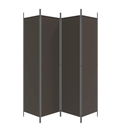 Cloison de séparation 4 panneaux Marron 200x200 cm Tissu