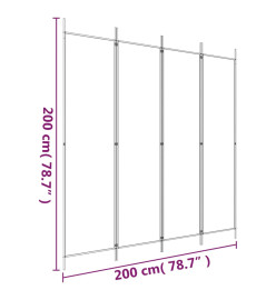 Cloison de séparation 4 panneaux Marron 200x200 cm Tissu