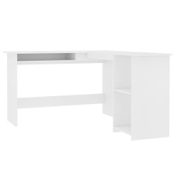 Bureau d'angle en forme de L Blanc 120x140x75 cm