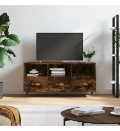 Meuble TV chêne fumé 102x36x50 cm bois d'ingénierie