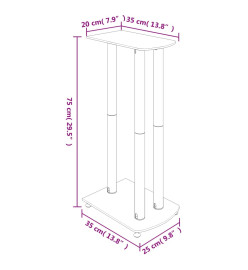 Supports de haut-parleurs 2 pcs noir verre trempé 3 piliers