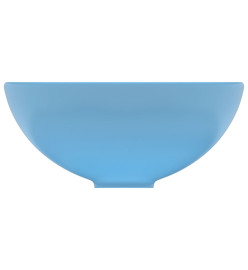 Lavabo rond de salle de bain Bleu clair mat 32,5x14cm Céramique