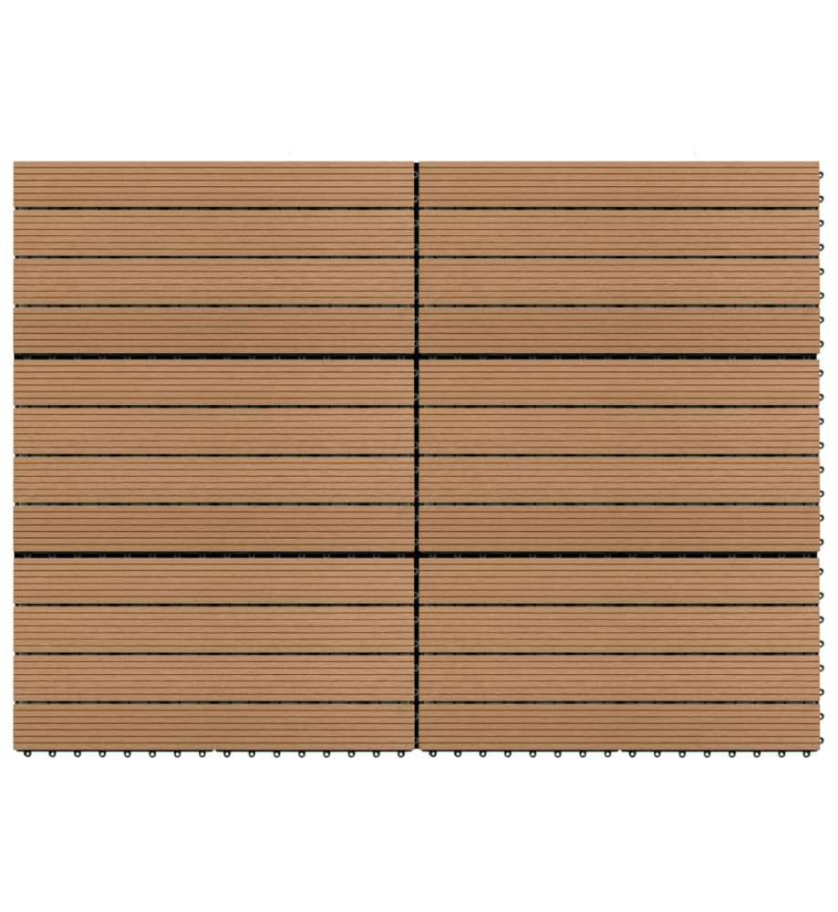 Carreaux de terrasse 6 pcs WPC 60x30 cm 1,08 m² Marron