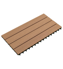 Carreaux de terrasse 6 pcs WPC 60x30 cm 1,08 m² Marron