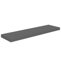 Étagère murale flottante 2 pcs Gris brillant 90x23,5x3,8 cm MDF