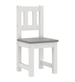 Ensemble de table et chaises enfants 3 pcs Blanc et gris MDF