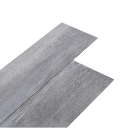 Planches de plancher PVC 5,02 m² 2 mm Autoadhésif Gris bois mat