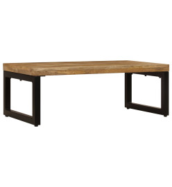 Table basse 100x50x35 cm Bois de manguier solide et acier