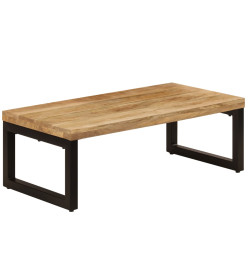 Table basse 100x50x35 cm Bois de manguier solide et acier