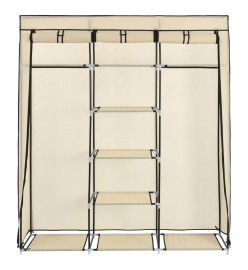 Armoire avec compartiments et barres Crème 150x45x175 cm Tissu