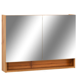 Armoire à miroir de salle de bain LED Chêne 80x15x60 cm MDF