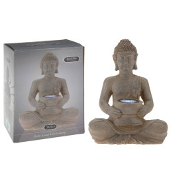 ProGarden Lampe solaire Buddha Pierre poly