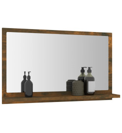 Miroir de bain Chêne fumé 60x10,5x37 cm Bois d'ingénierie