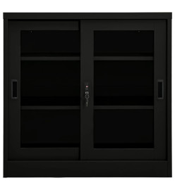 Armoire à portes coulissantes Noir 90x40x90 cm Acier