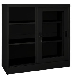 Armoire à portes coulissantes Noir 90x40x90 cm Acier