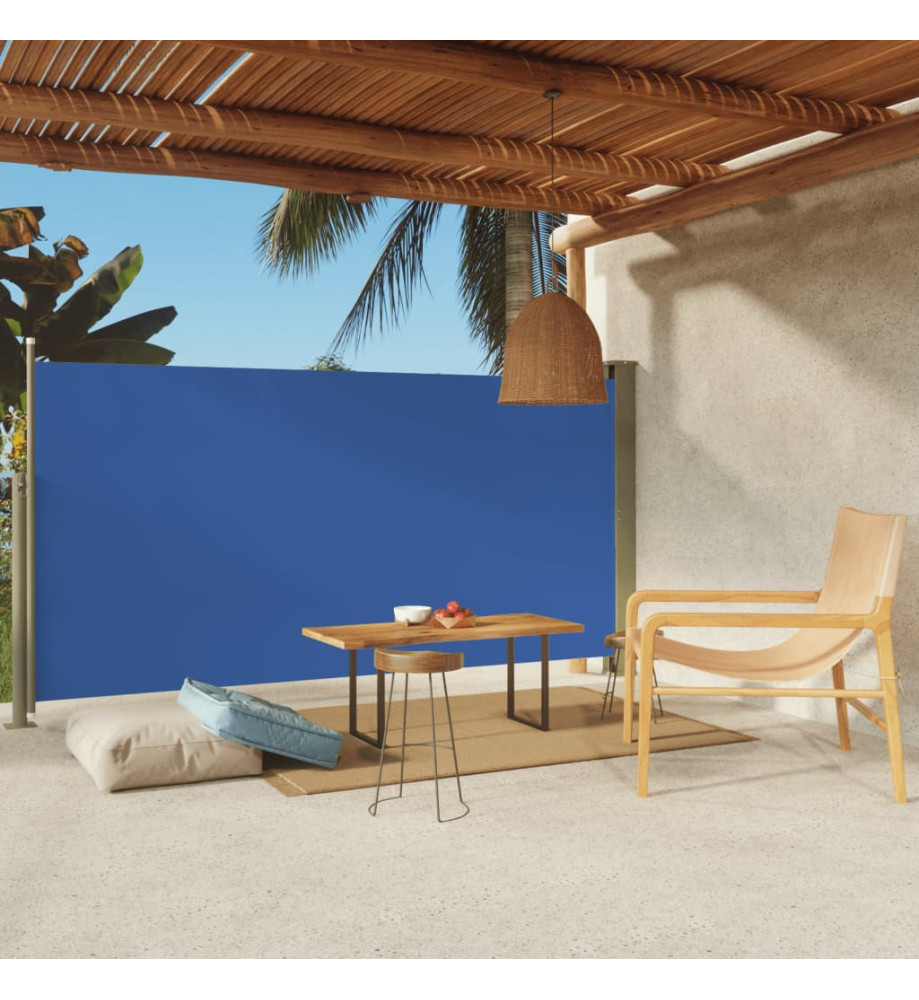 Auvent latéral rétractable de patio 160x300 cm Bleu