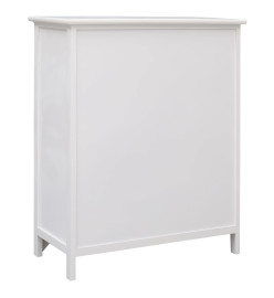 Armoire latérale et 6 tiroirs Blanc 60x30x75 cm Bois Paulownia