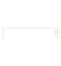 Support de moniteur Blanc 50x27x10 cm Bois de pin solide