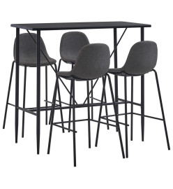 Ensemble de bar 5 pcs Tissu Gris foncé