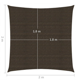 Voile d'ombrage 160 g/m² Marron 2x2 m PEHD