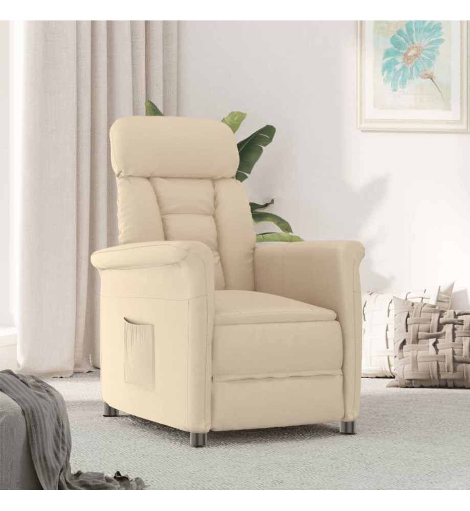 Fauteuil inclinable Crème Similicuir daim