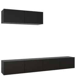 Meubles TV 3 pcs Noir Aggloméré