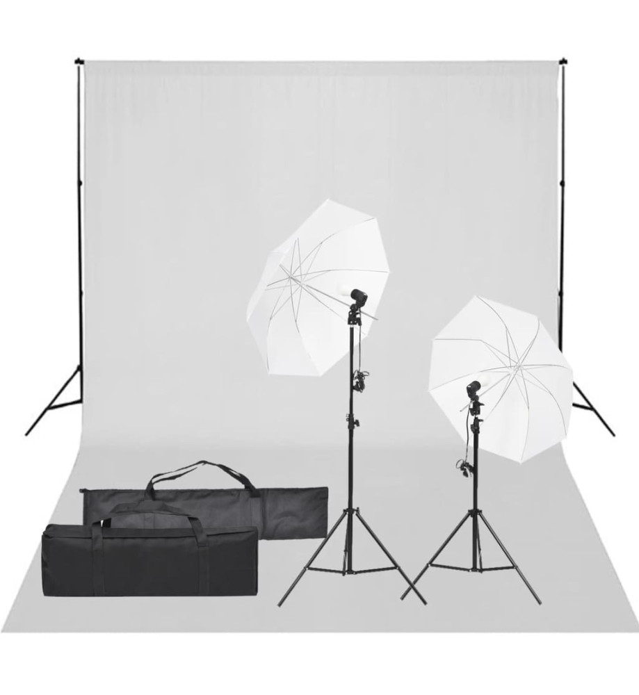 Kit de studio photo avec éclairage et toile de fond