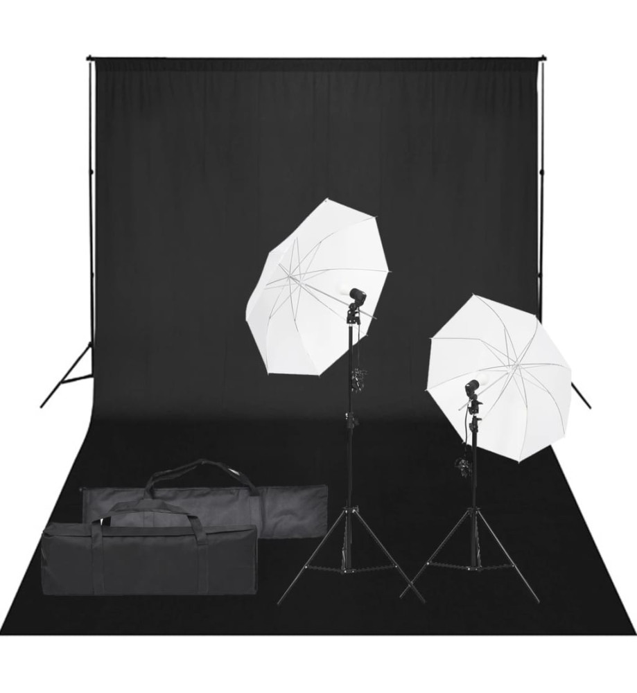 Kit de studio photo avec éclairage et toile de fond