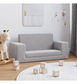 Canapé-lit pour enfants à 2 places Gris clair Peluche douce