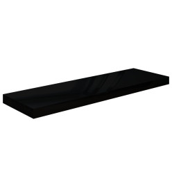 Étagère murale flottante 4 pcs Noir brillant 80x23,5x3,8 cm MDF