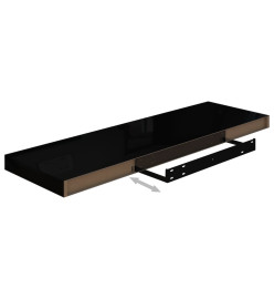 Étagère murale flottante 4 pcs Noir brillant 80x23,5x3,8 cm MDF